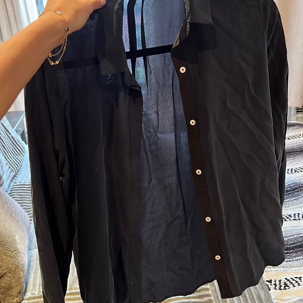 Gorgeous Dylan grey button down blouse